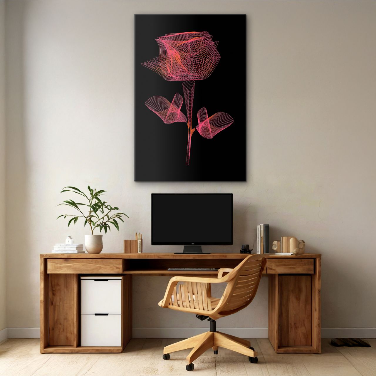 Radiant Wireframe Rose - 1