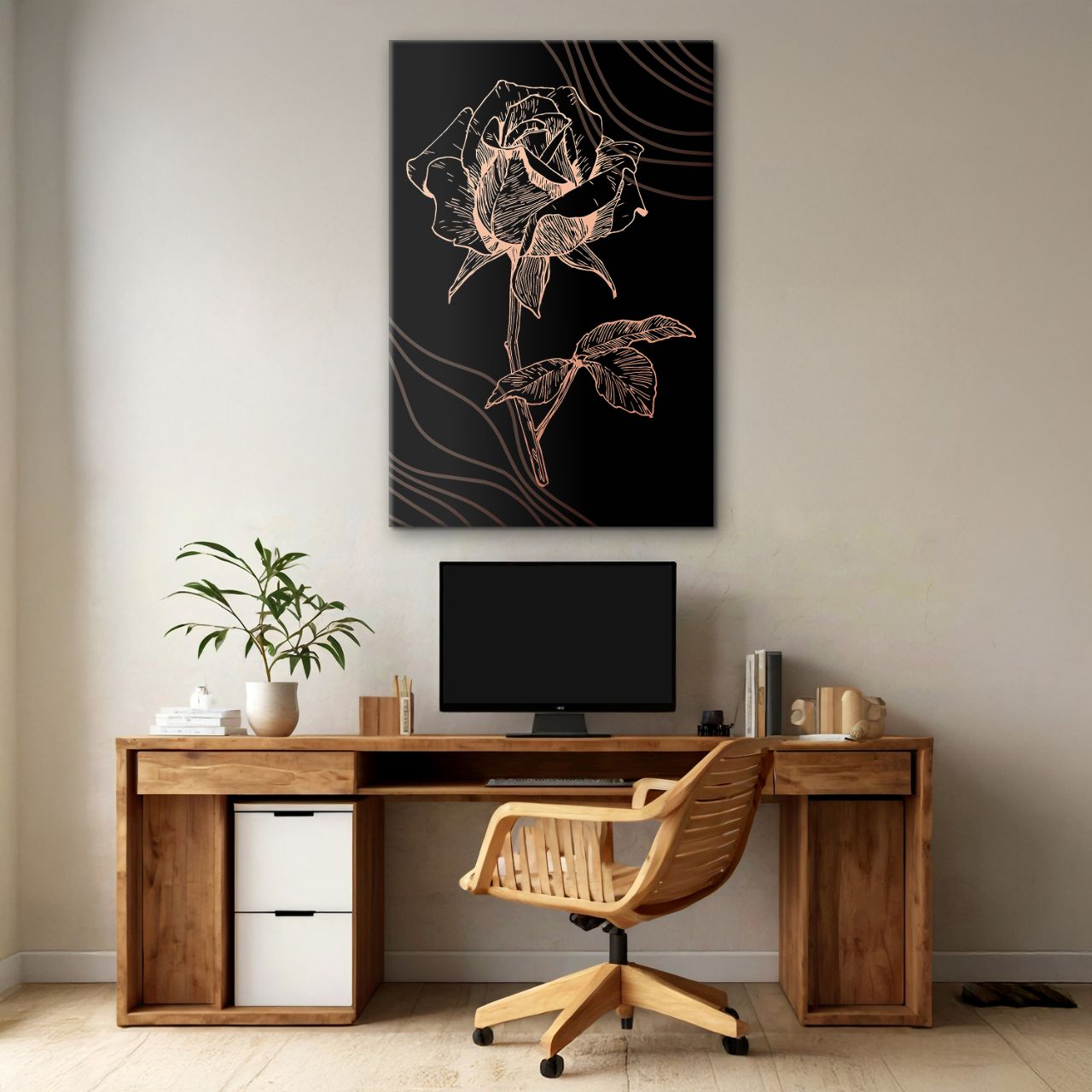 Copper Rose Etching - 1