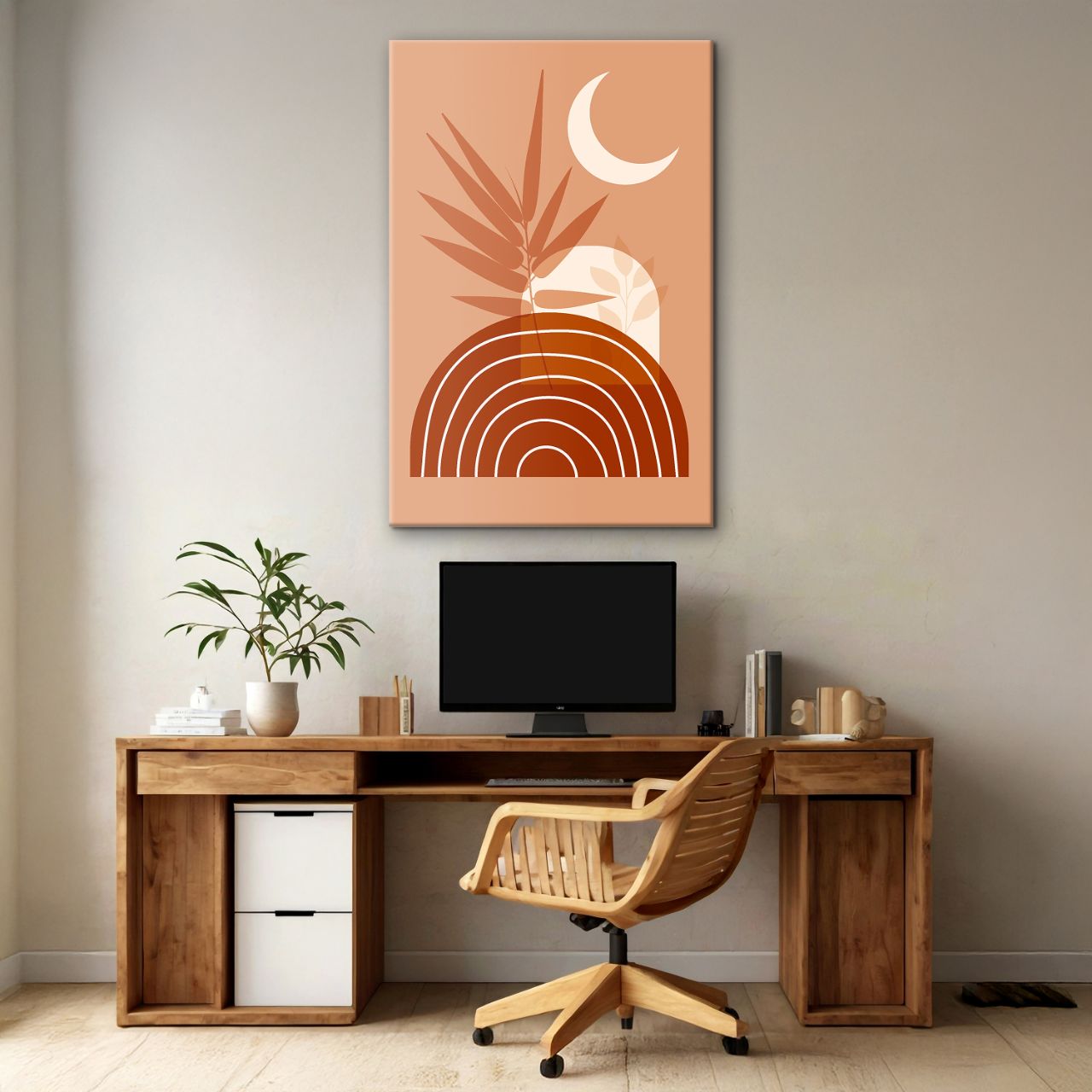 Terracotta Sunburst Abstract - 1