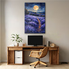 Moonlit Lavender Field