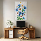 Embroidered Daisy & Cornflower Bouquet