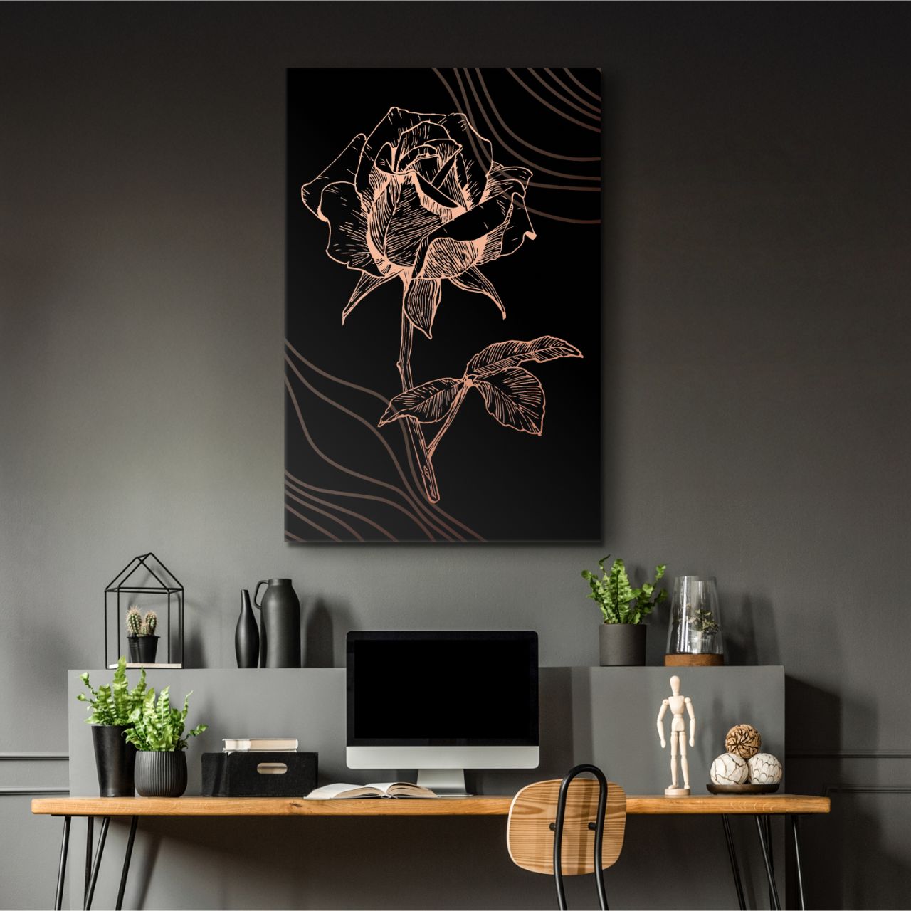 Copper Rose Etching - 1