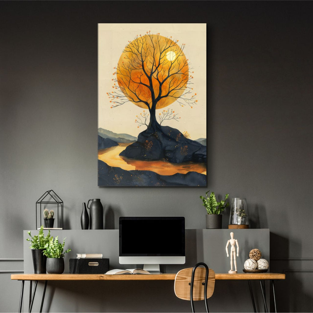 Autumn Moonlit Tree