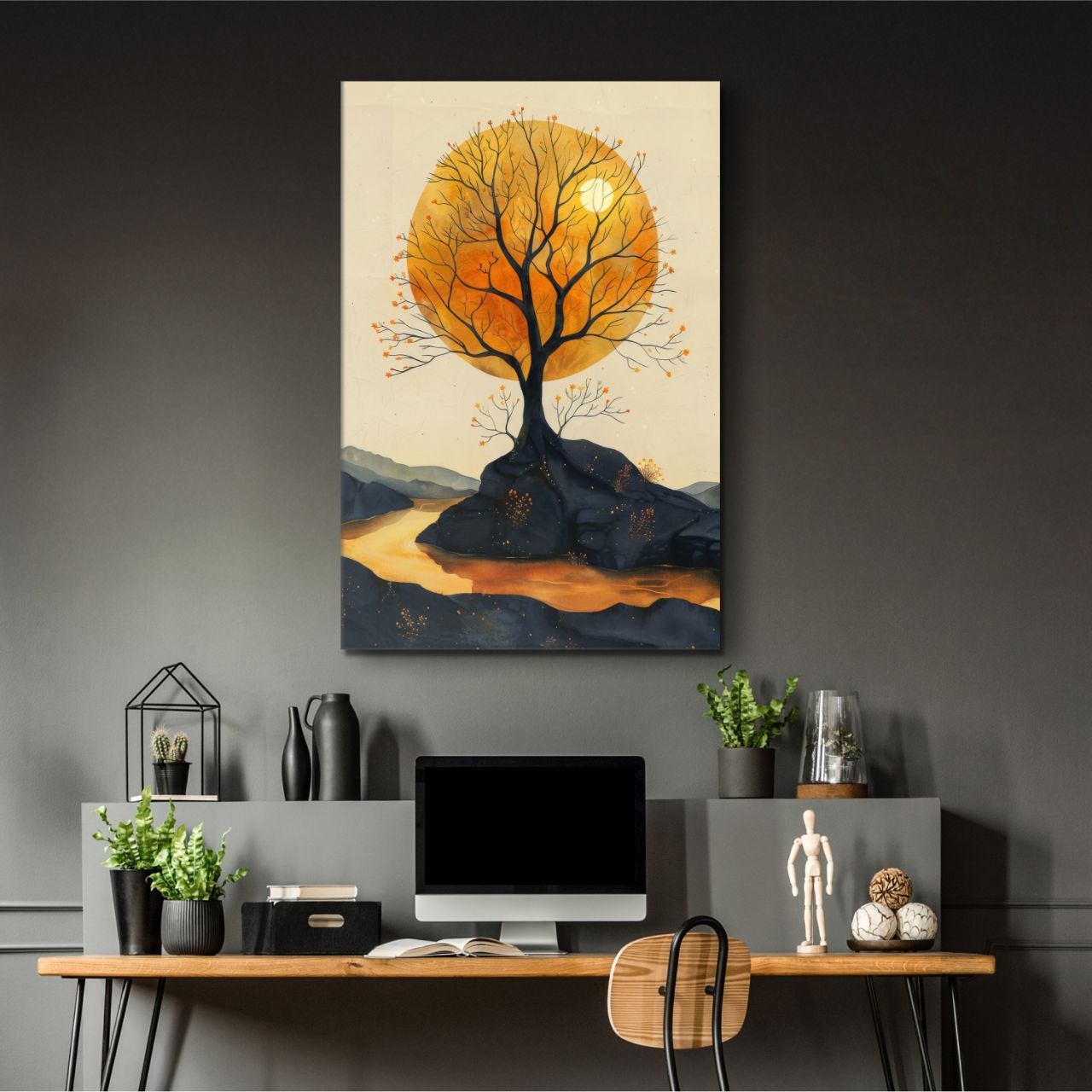 Autumn Moonlit Tree
