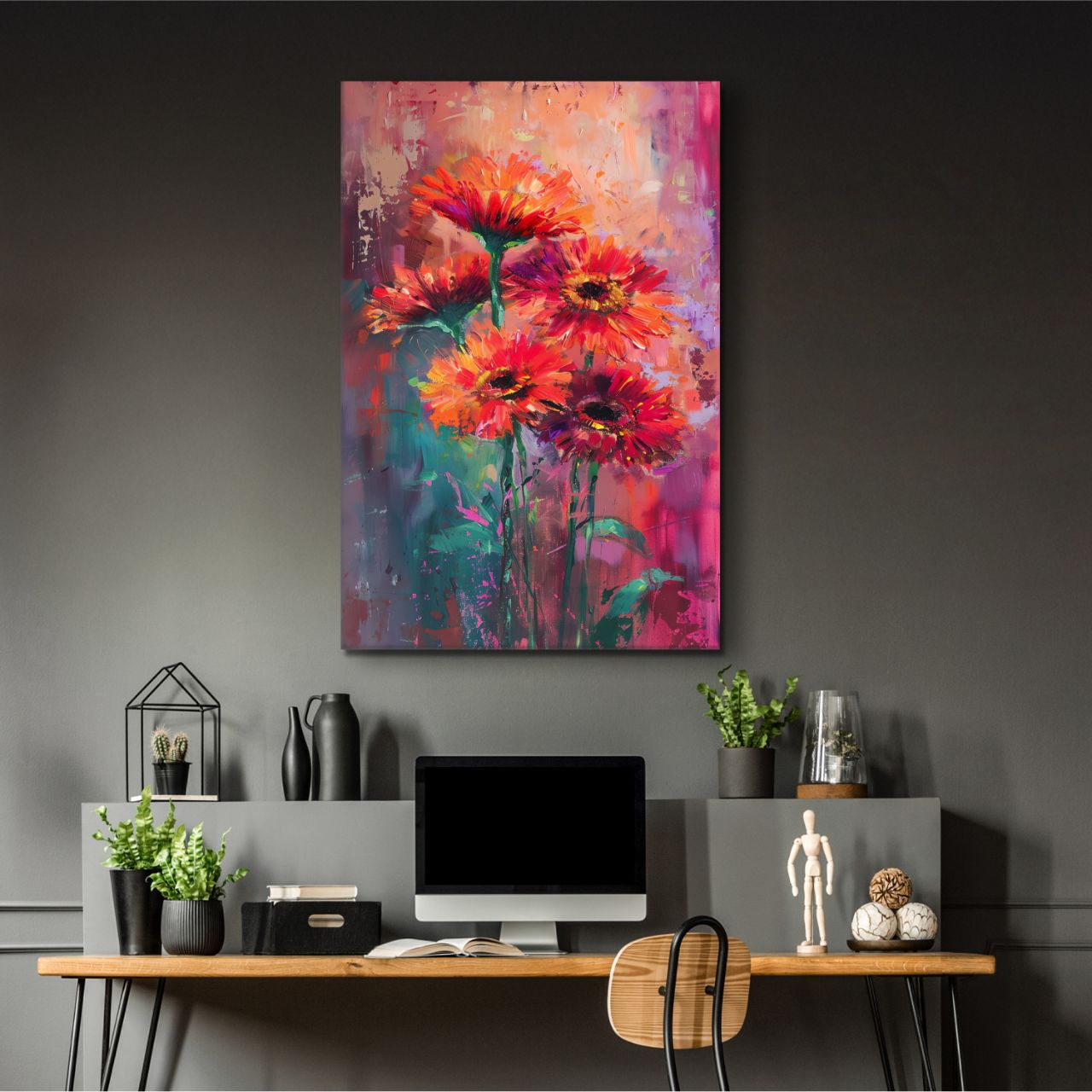 Fiery Daisy Abstraction