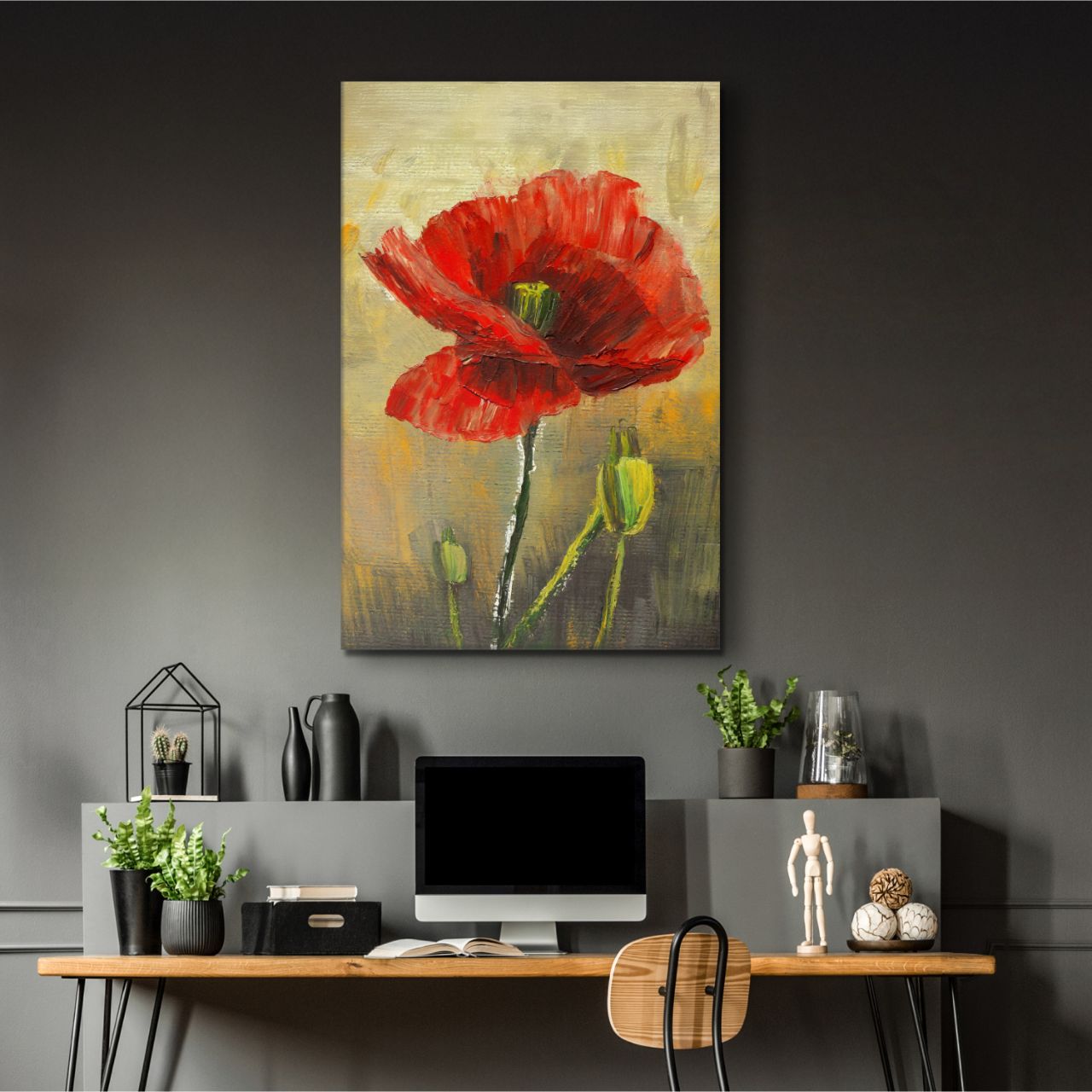 Textured Red Poppy - 2