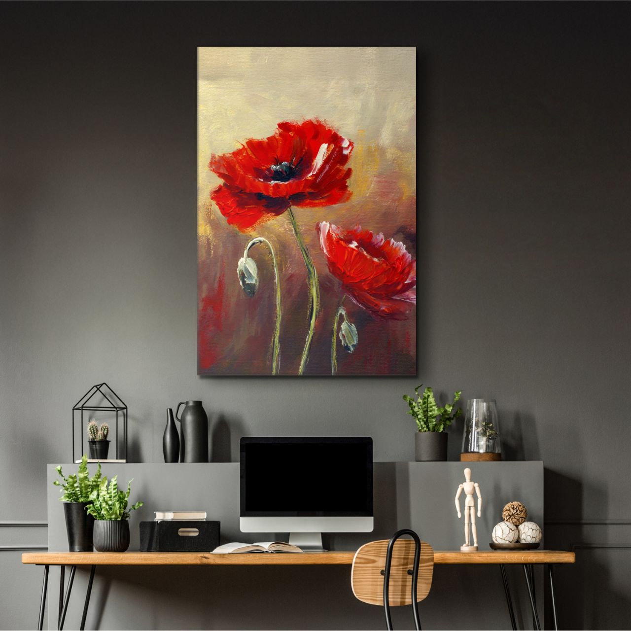 Textured Red Poppy - 1