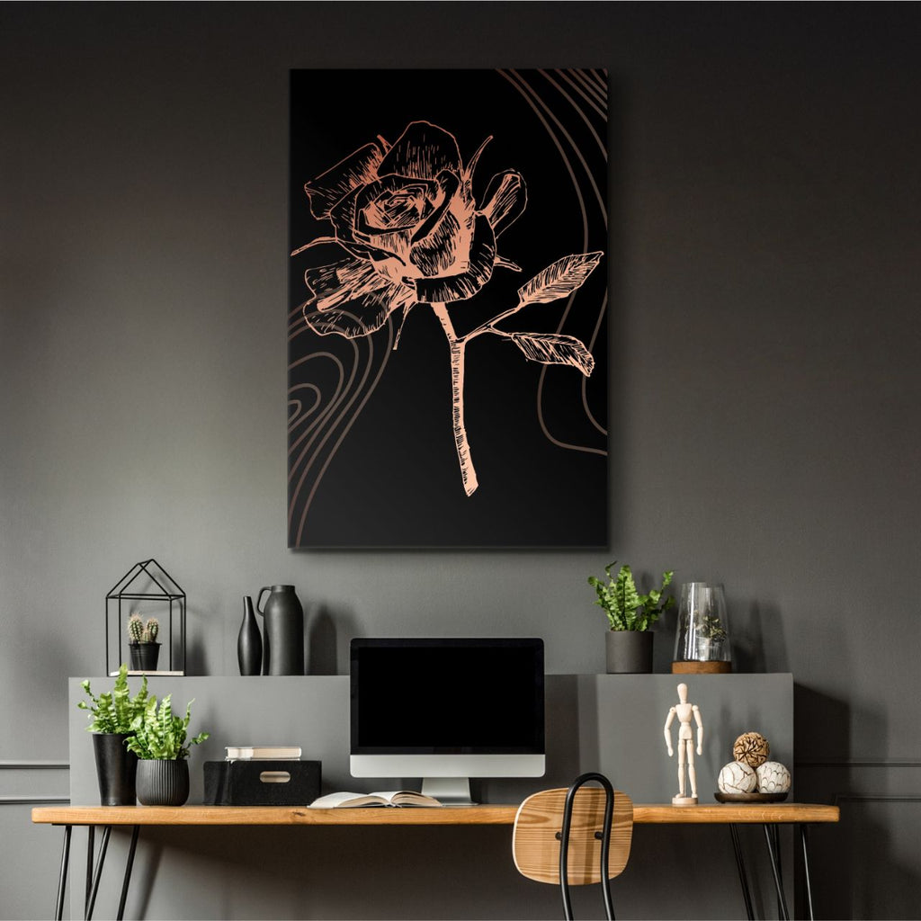 Copper Rose Etching - 2