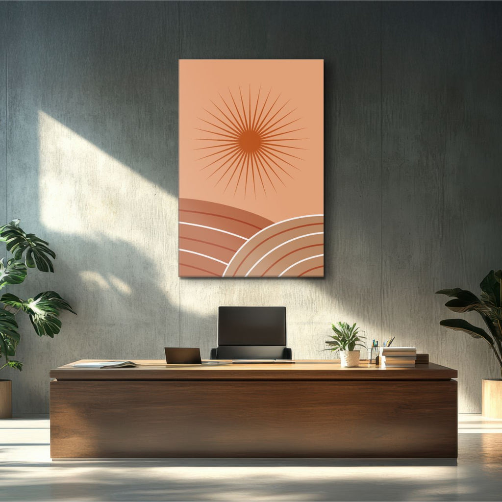 Terracotta Sunburst Abstract - 2