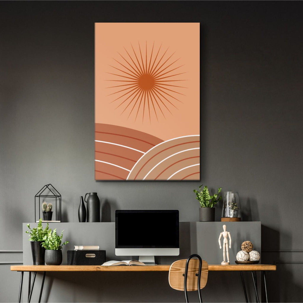 Terracotta Sunburst Abstract - 2