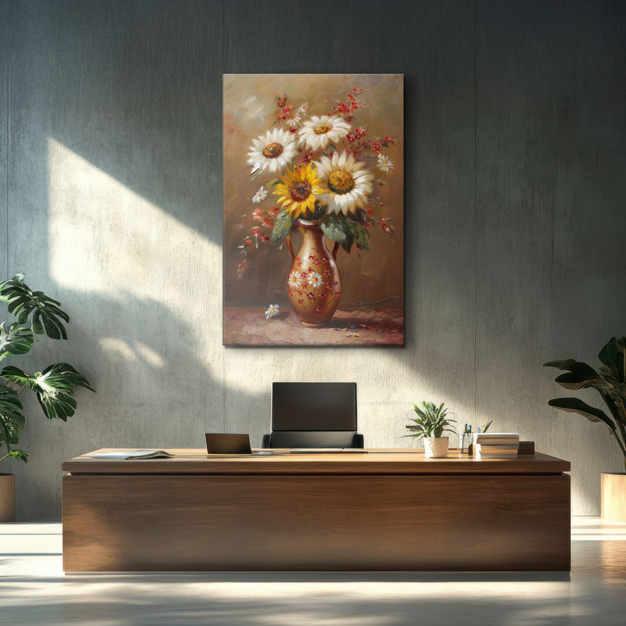 Vintage Sunflower & Daisy Bouquet