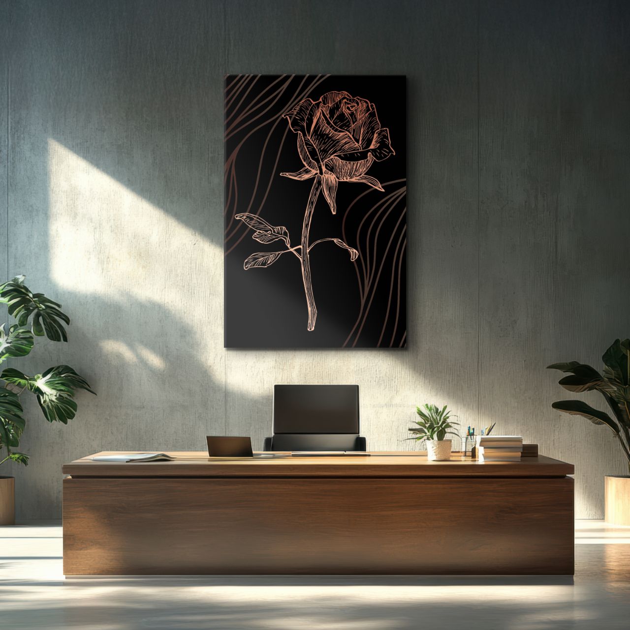 Copper Rose Etching - 3