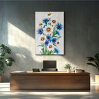 Embroidered Daisy & Cornflower Bouquet