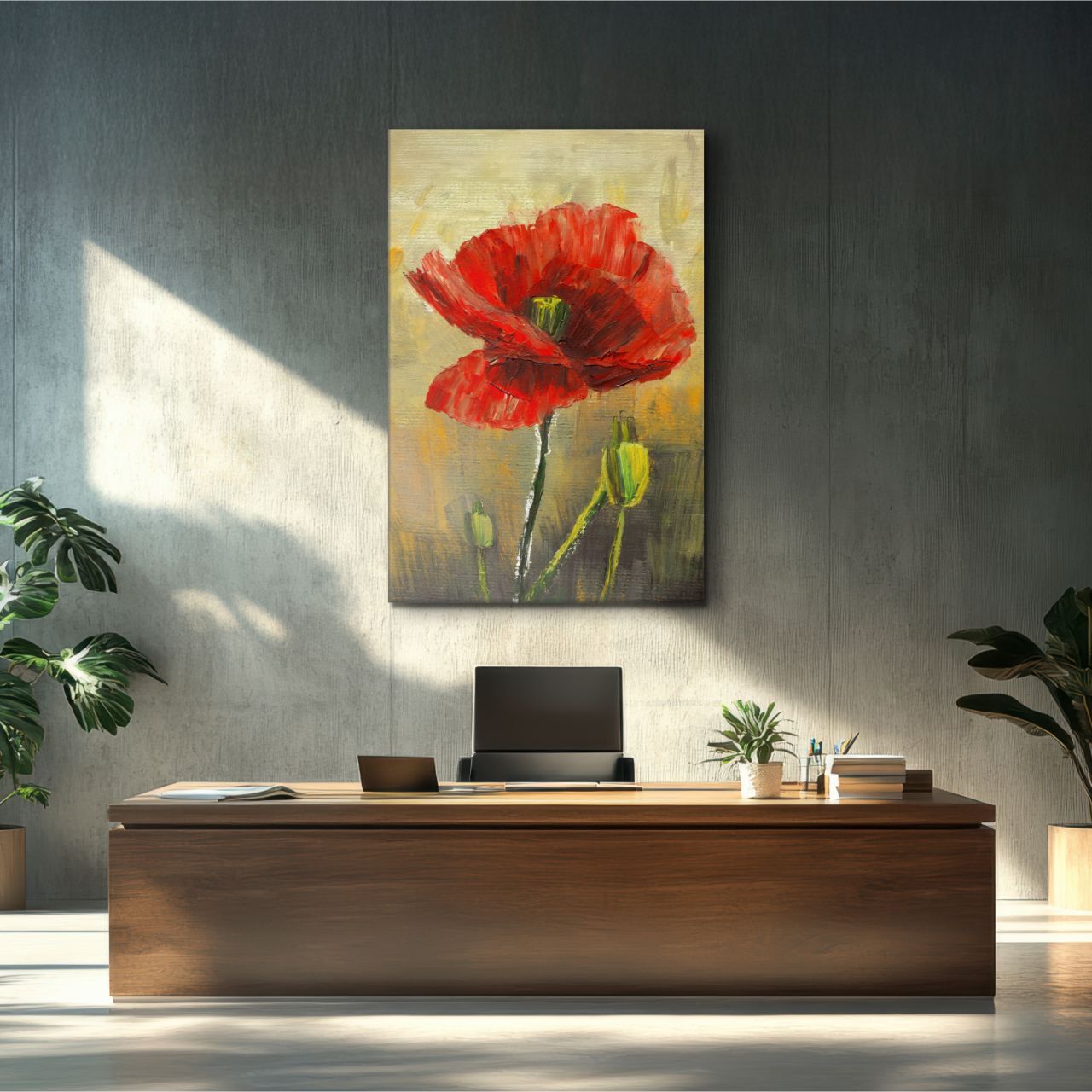 Textured Red Poppy - 2
