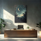 Crescent Moon Forest Night