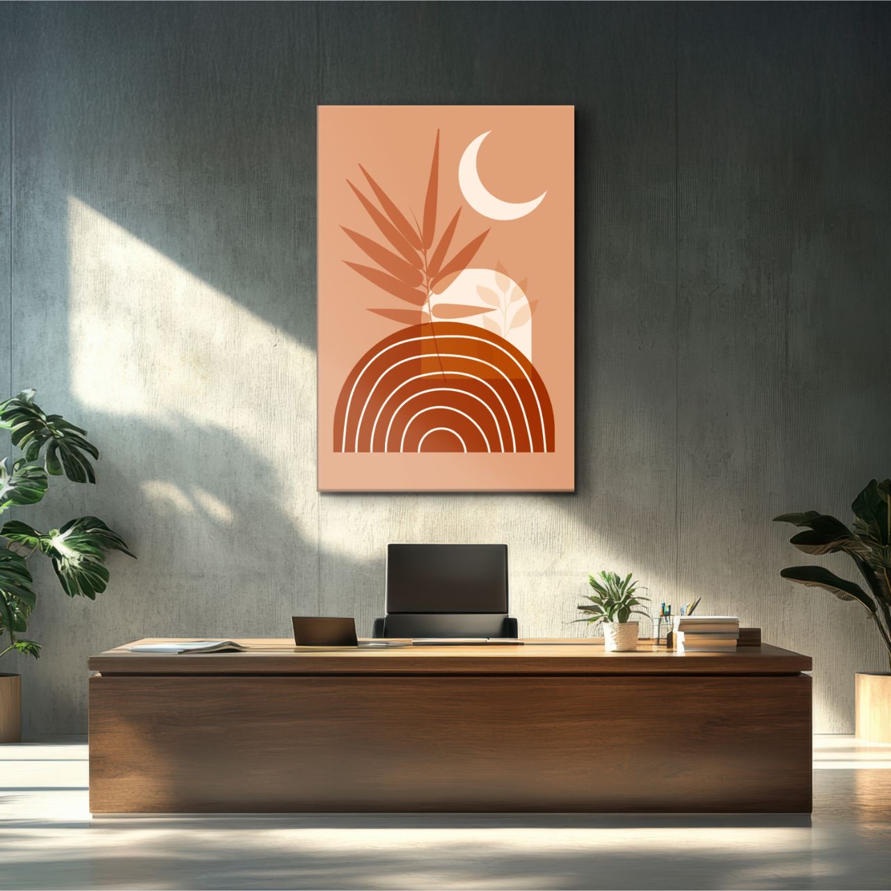 Terracotta Sunburst Abstract - 1