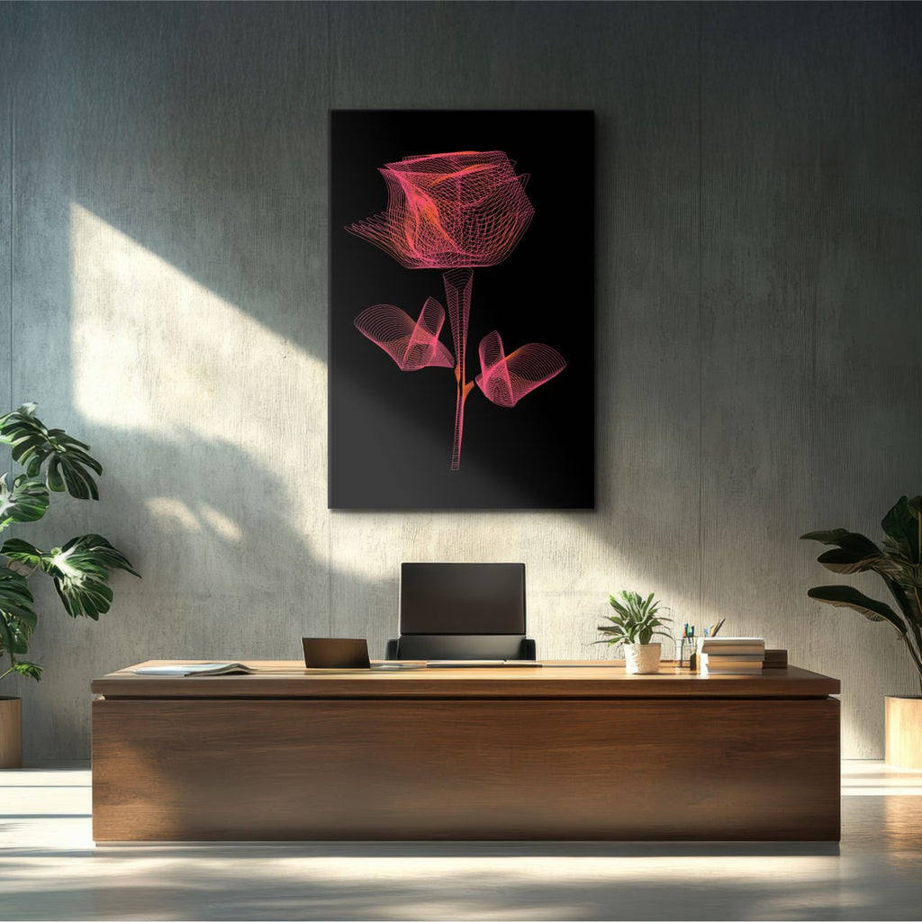 Radiant Wireframe Rose - 1