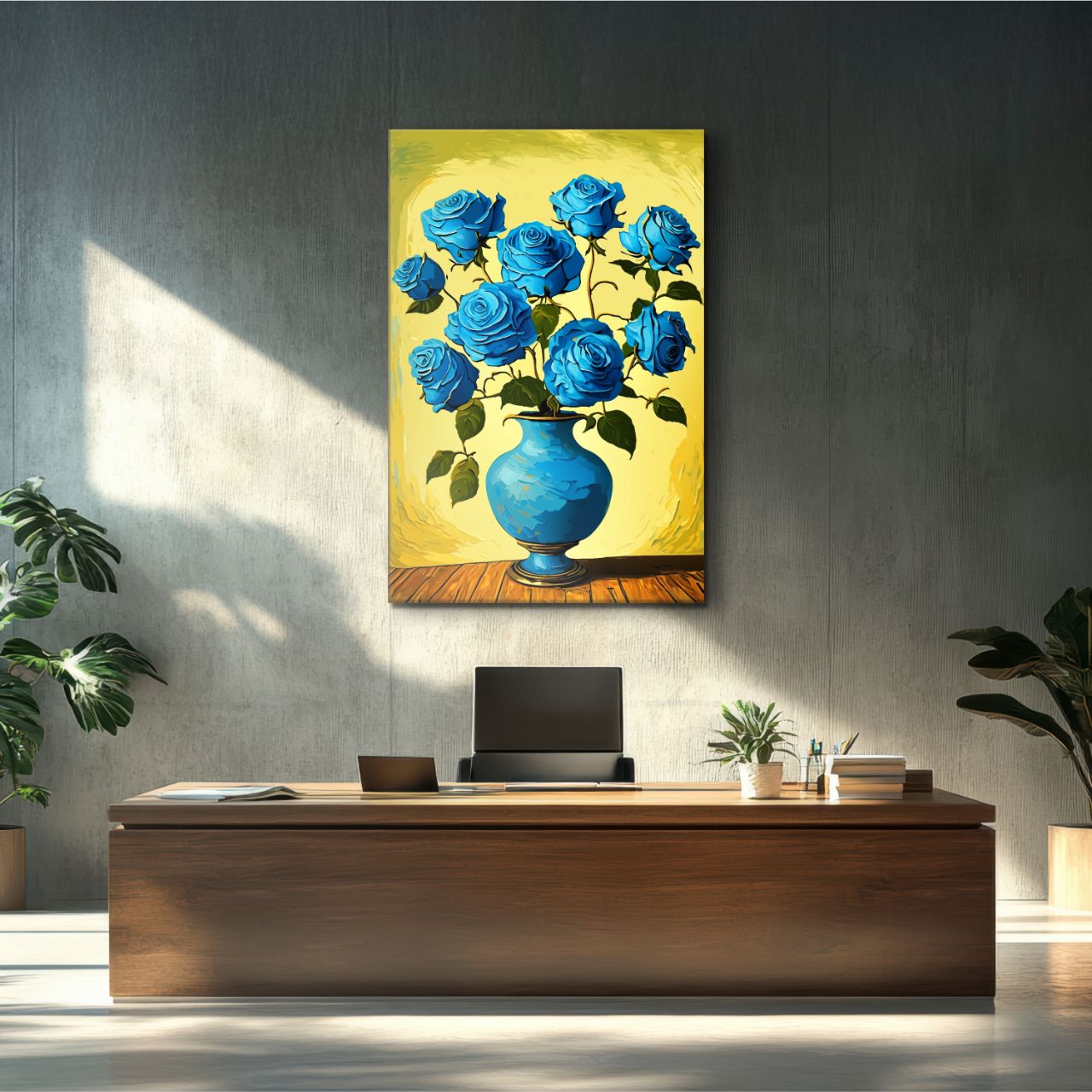 Blue Roses in a Vase