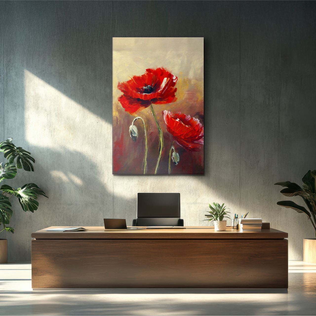 Textured Red Poppy - 1