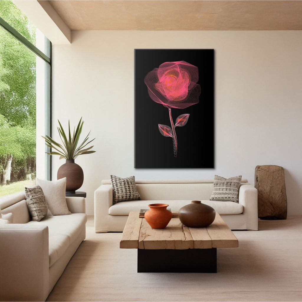 Radiant Wireframe Rose - 2