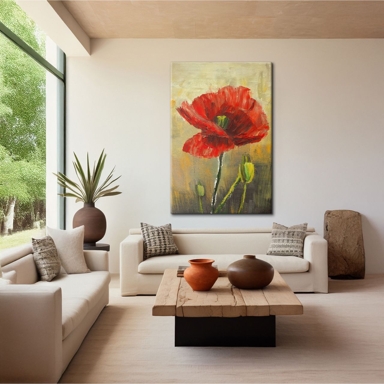 Textured Red Poppy - 2