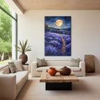 Moonlit Lavender Field