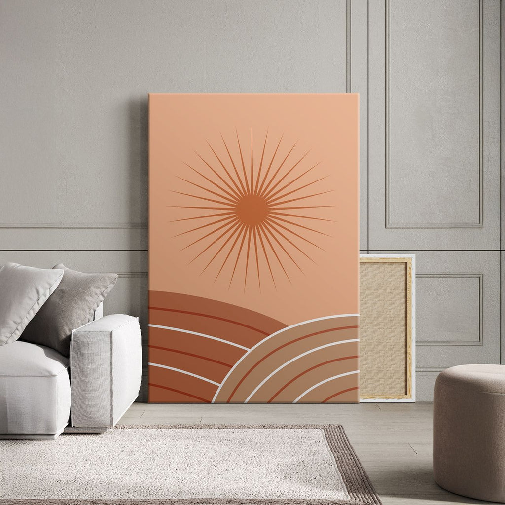 Terracotta Sunburst Abstract - 2