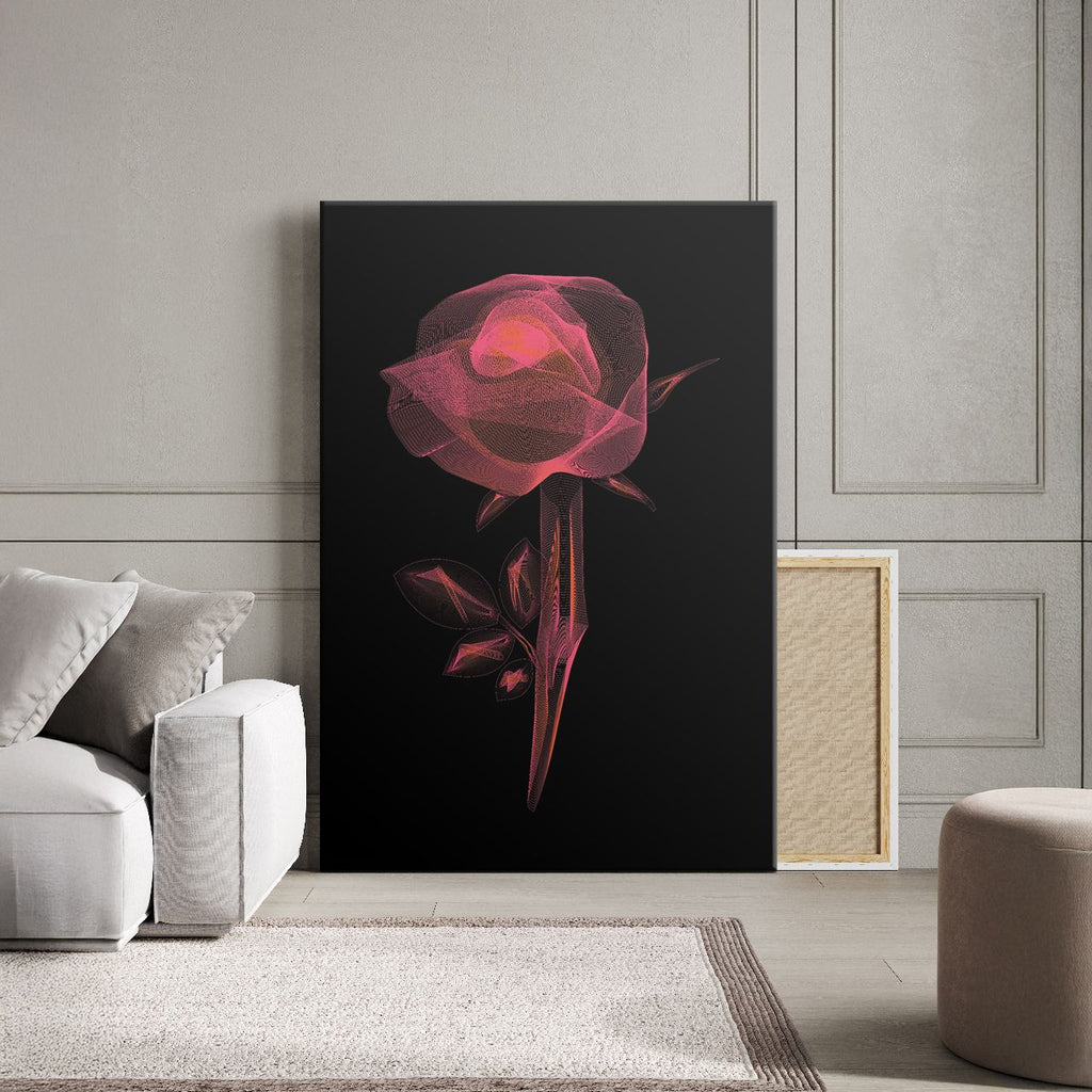 Radiant Wireframe Rose - 3