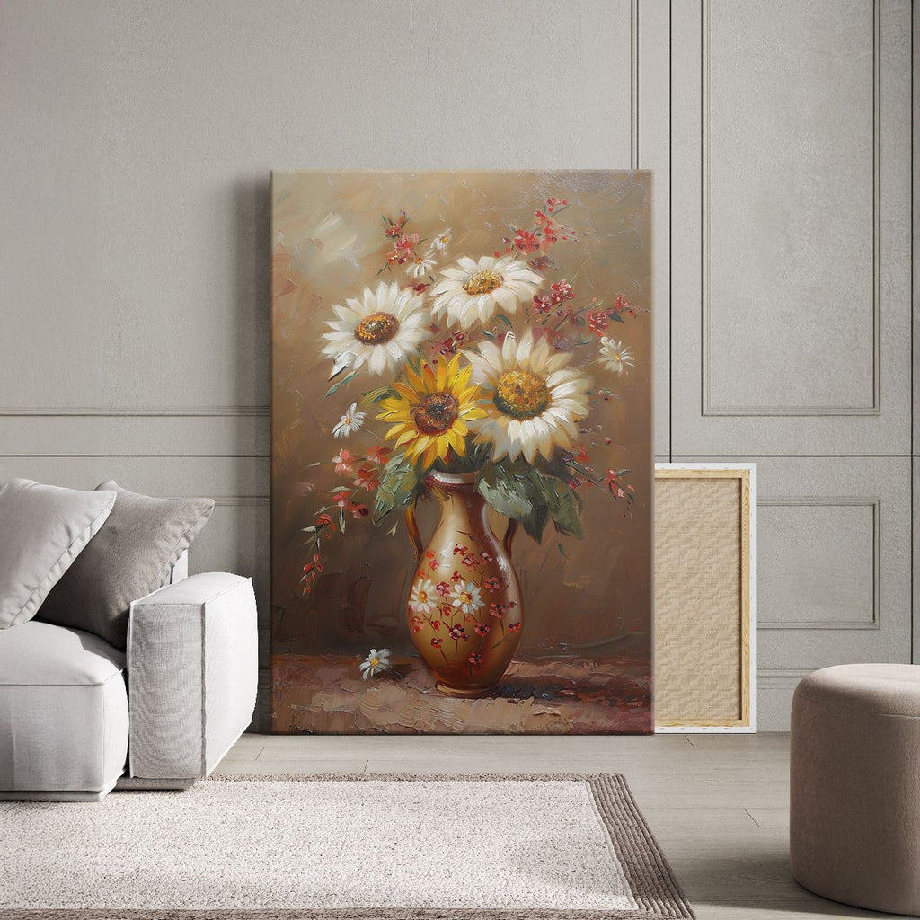 Vintage Sunflower & Daisy Bouquet