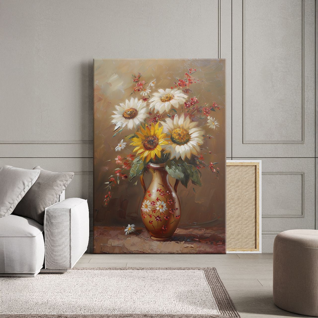 Vintage Sunflower & Daisy Bouquet