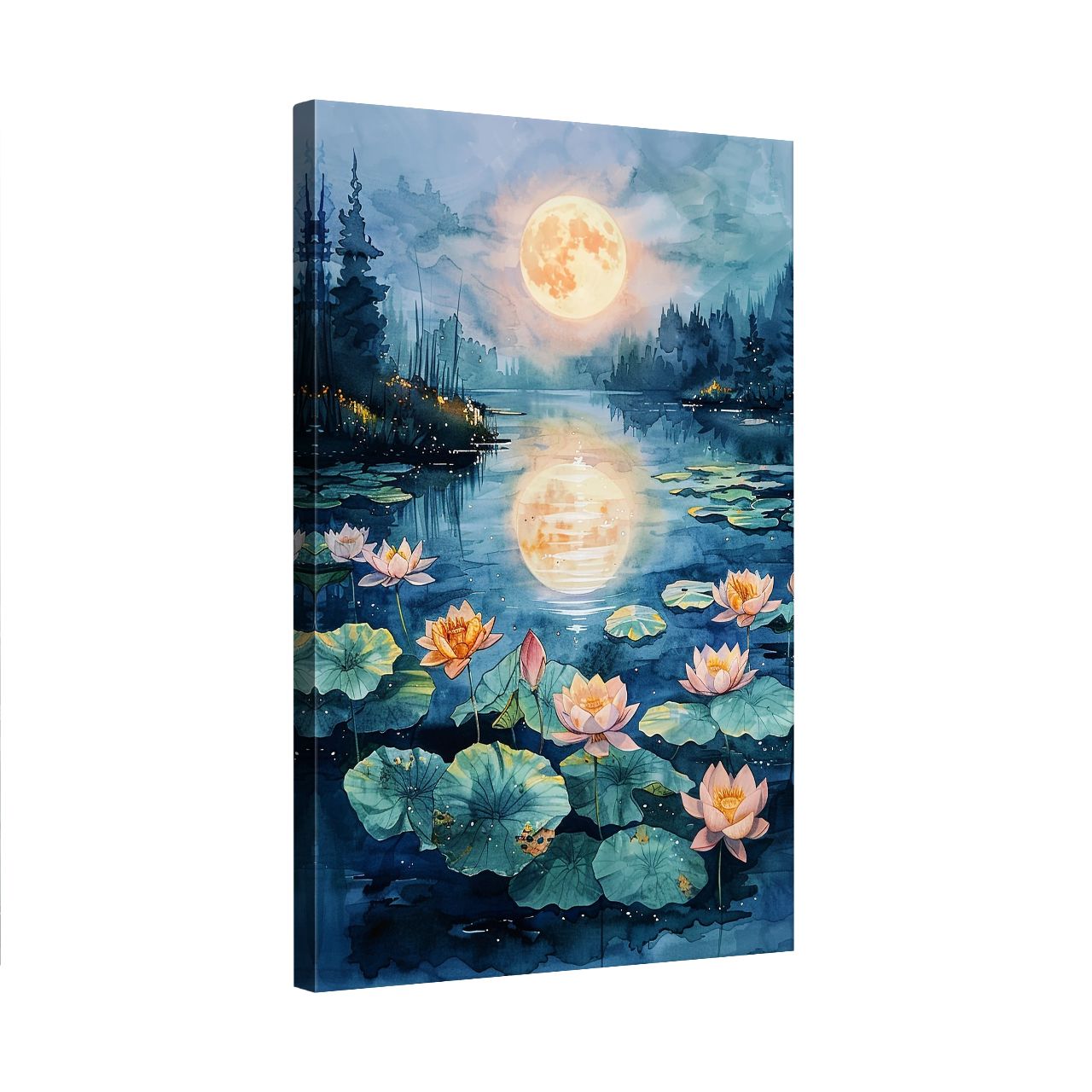 Moonlit Lotus Lake