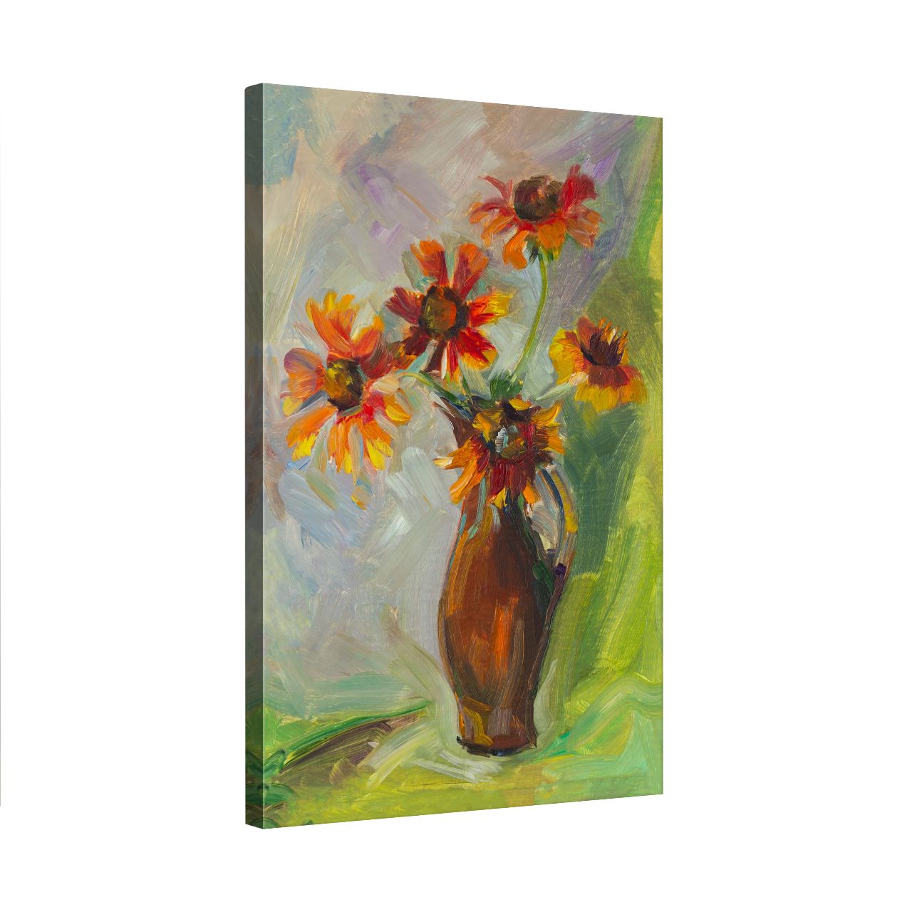 Autumn Blooms in Rustic Pitcher