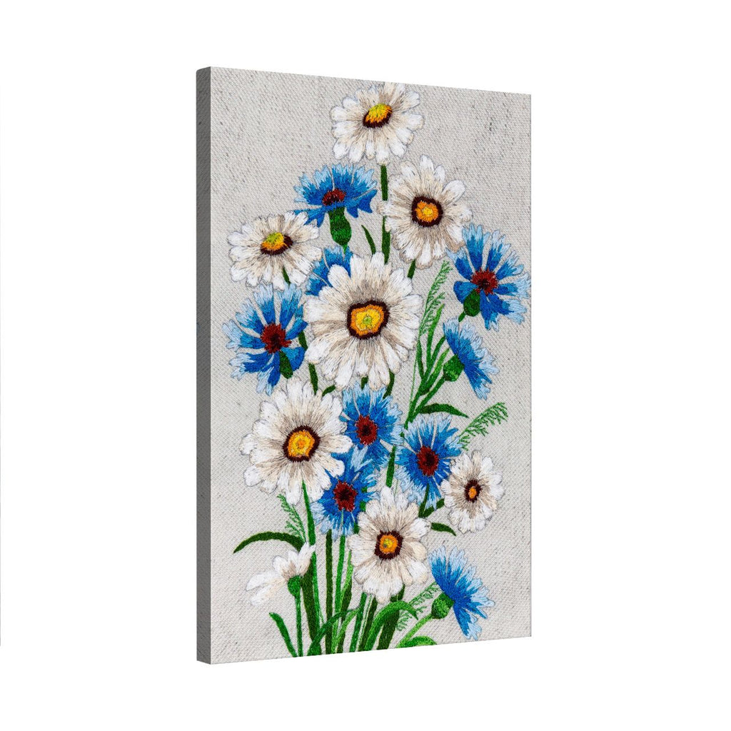 Embroidered Daisy & Cornflower Bouquet