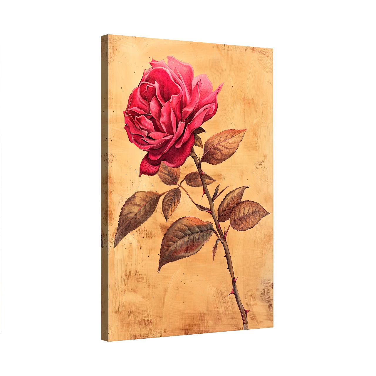 Crimson Rose on Gold