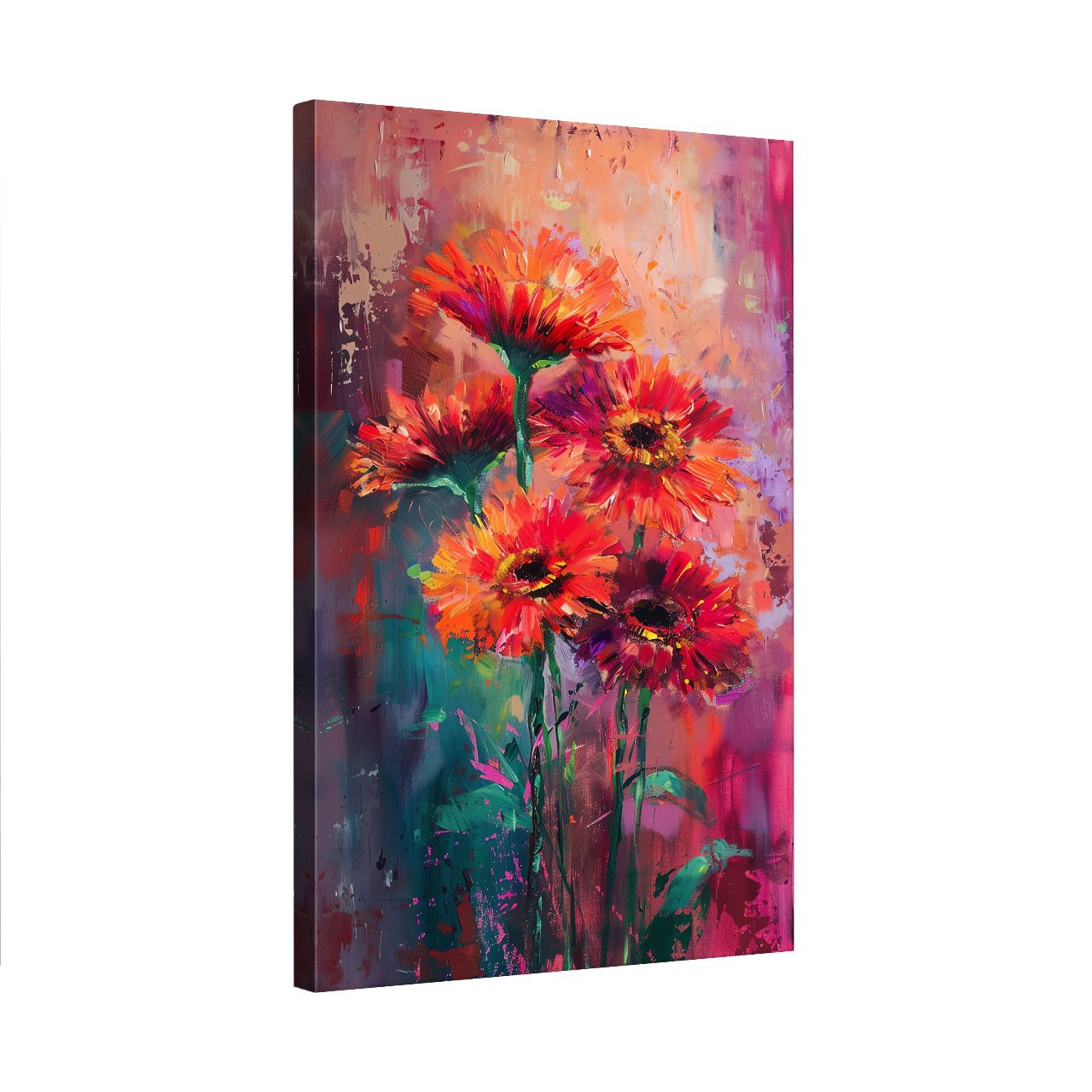 Fiery Daisy Abstraction