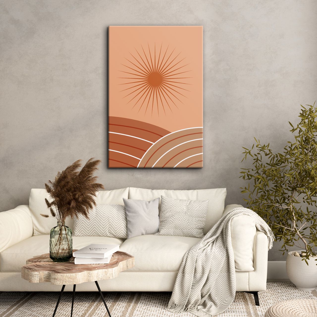 Terracotta Sunburst Abstract - 2