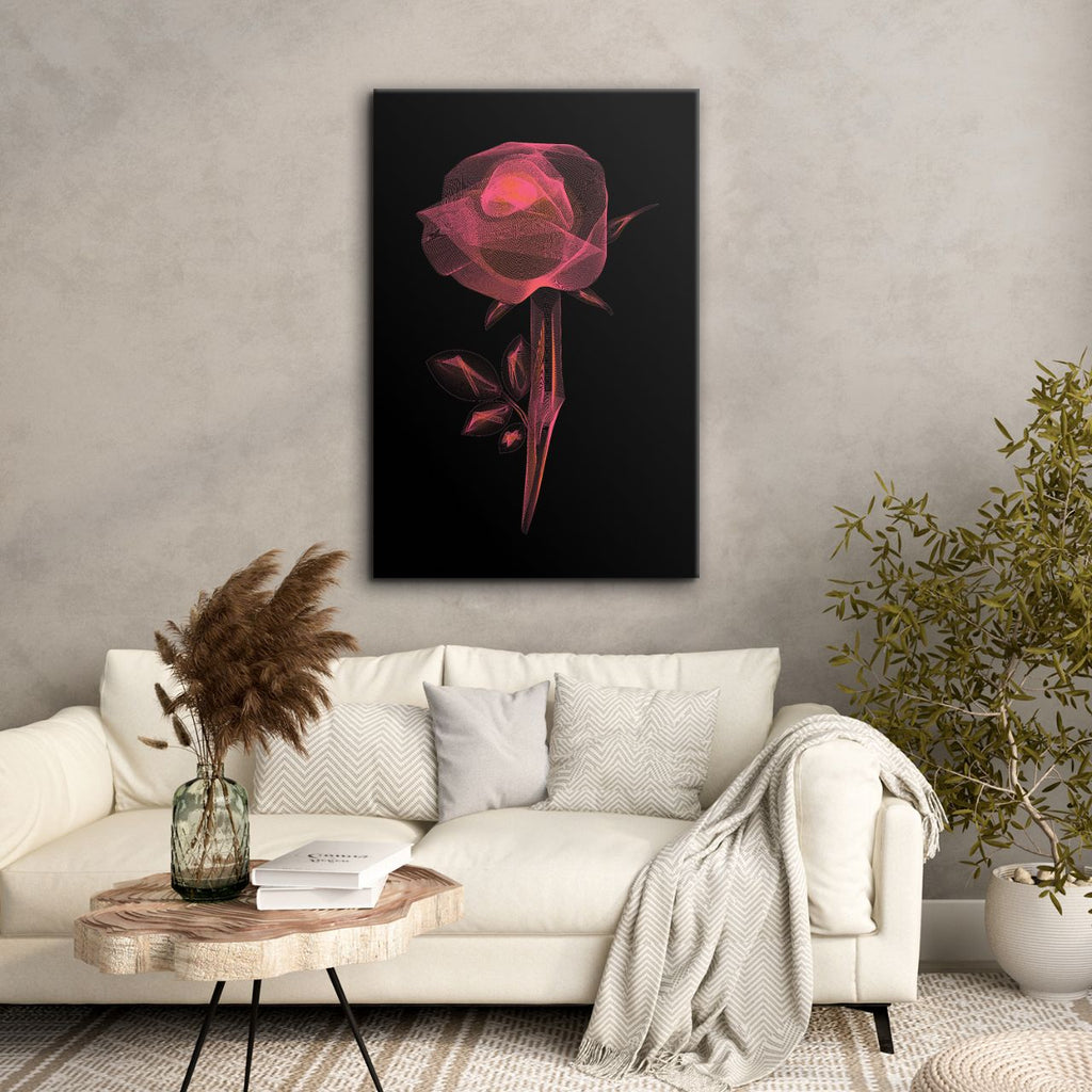 Radiant Wireframe Rose - 3