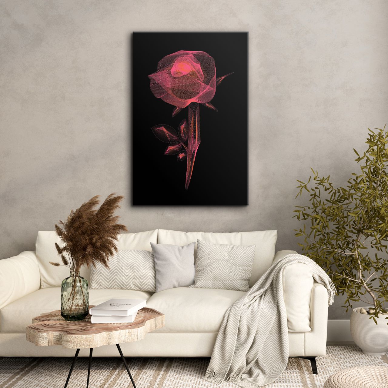 Radiant Wireframe Rose - 3