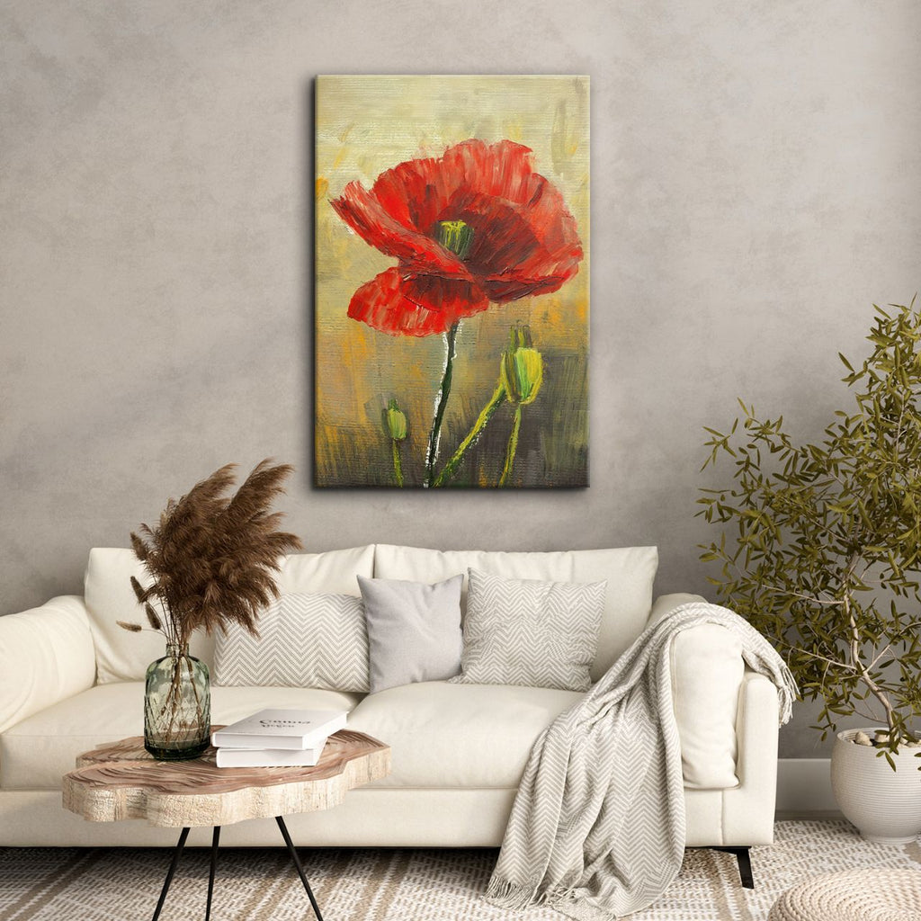 Textured Red Poppy - 2