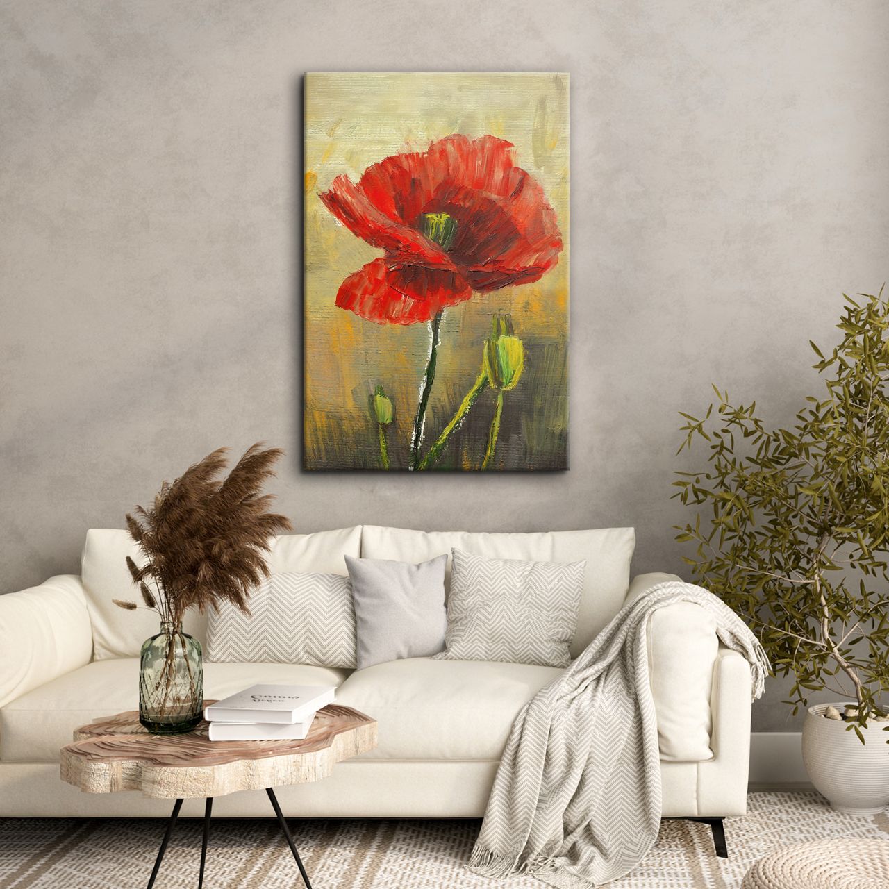 Textured Red Poppy - 2