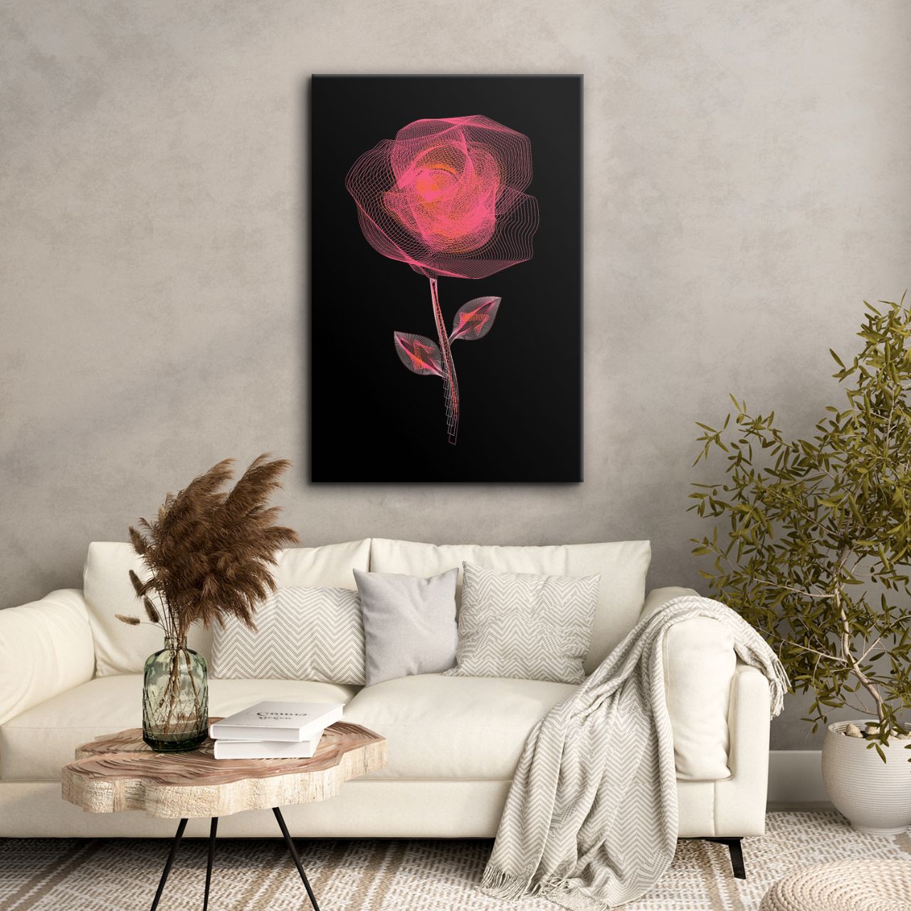 Radiant Wireframe Rose - 2