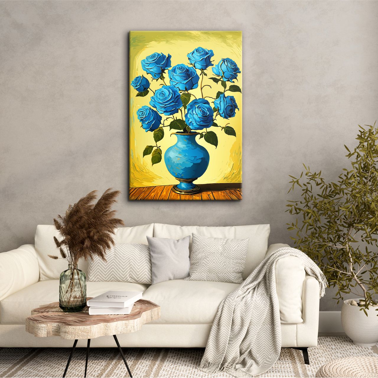 Blue Roses in a Vase
