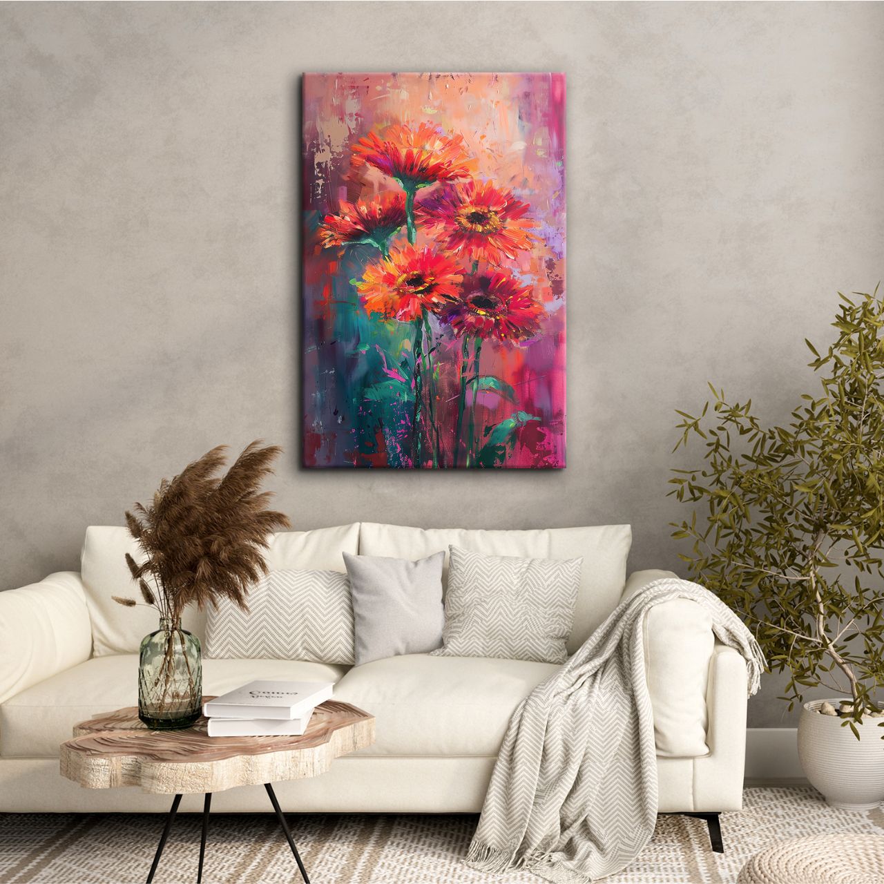 Fiery Daisy Abstraction