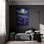 Moonlit Lavender Field