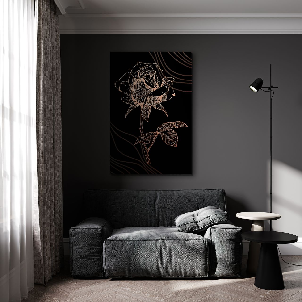 Copper Rose Etching - 1