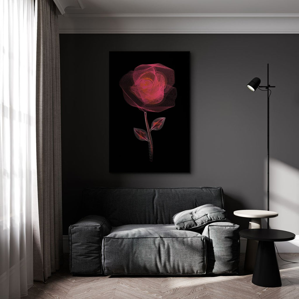 Radiant Wireframe Rose - 2