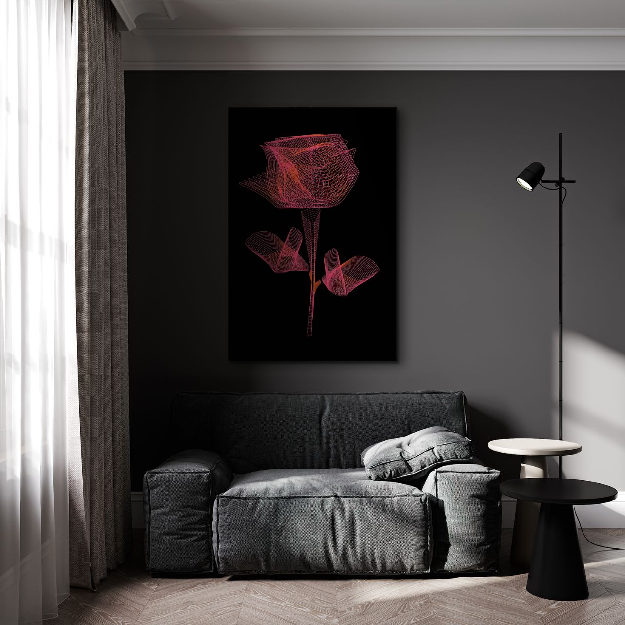 Radiant Wireframe Rose - 1