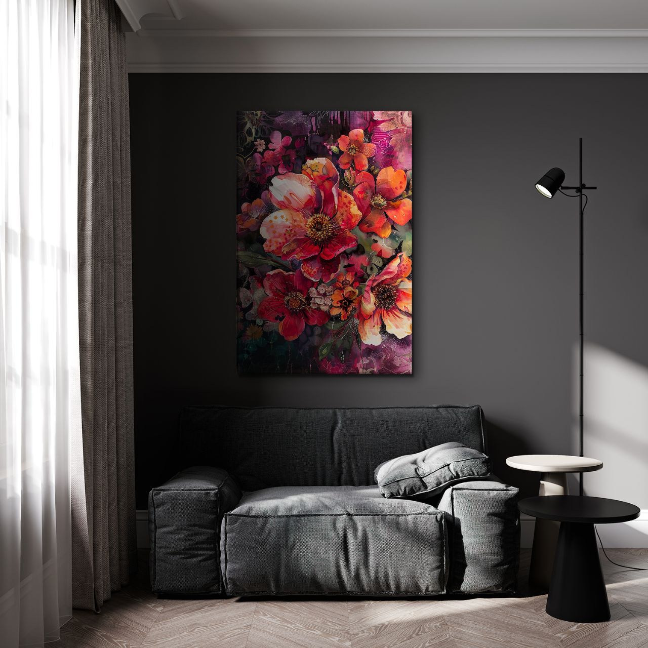 Crimson & Gold Floral Symphony