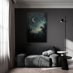 Crescent Moon Forest Night