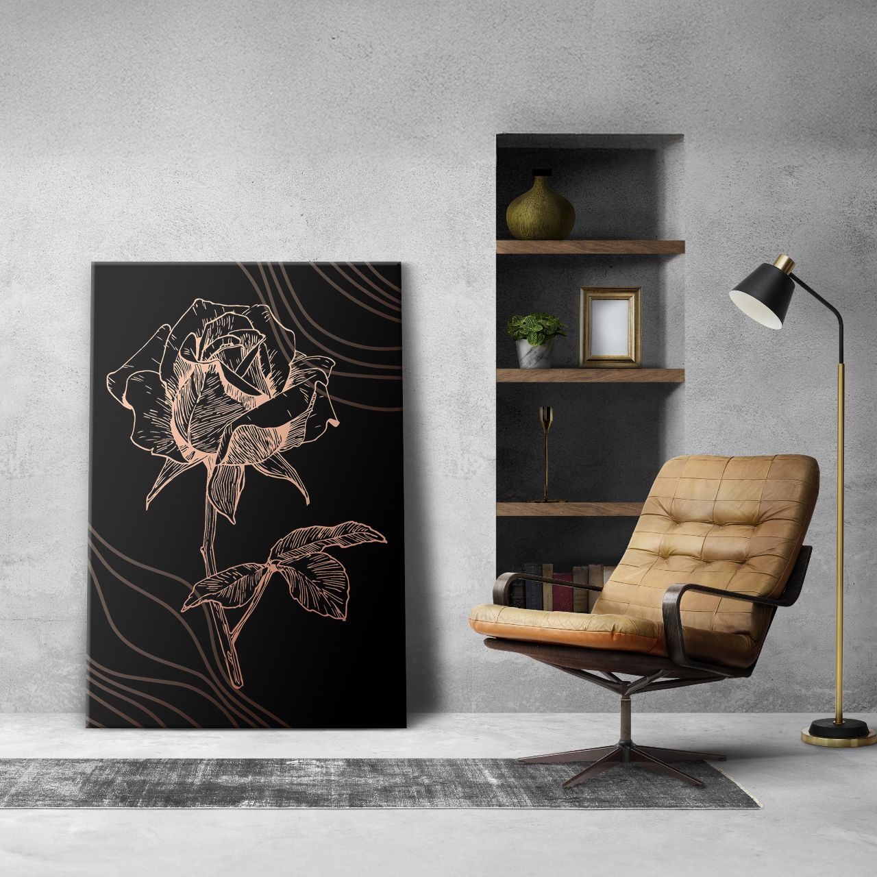 Copper Rose Etching - 1